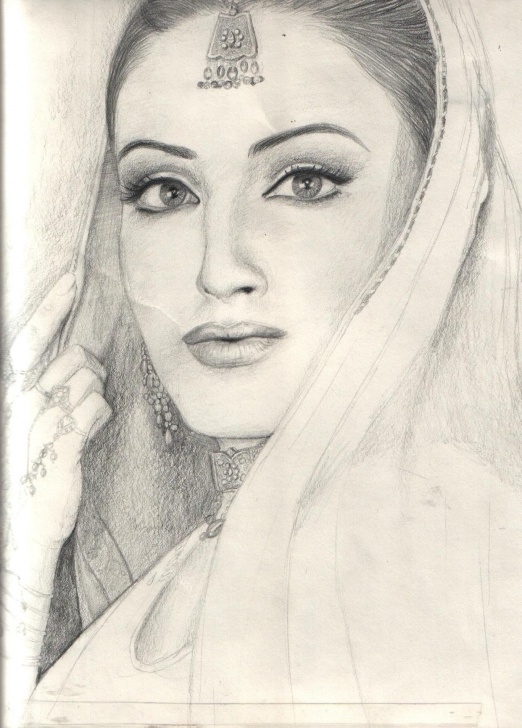 The Best Lady Pencil Drawing Ideas Indian Girl Pencil Drawing | Art | Pencil Drawings Of Girls, Pencil Photo