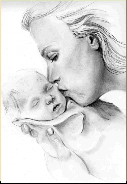 The Best Mother And Son Pencil Drawing Free Mother And Child Drawing | Drawing Work Pic