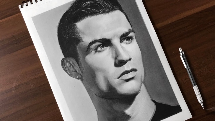 The Complete Cr7 Pencil Drawing Step by Step Drawing Cristiano Ronaldo | Realistic Pencil Drawing Time-Lapse Photo