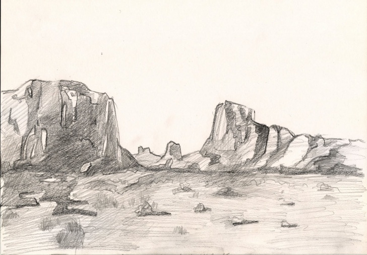 The Complete Desert Pencil Drawing Simple Desert Landscape Pencil Drawing And Drawing Ideas For Landscape Image
