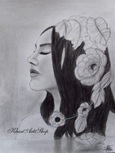 The Complete Graphite Pencil Art Ideas Girl In A Lake Graphite Pencil Drawing Fine Art Realistic Art Black&white Art Artwork Graphite Art Portrait Girl Portrait Flowers Water Photos
