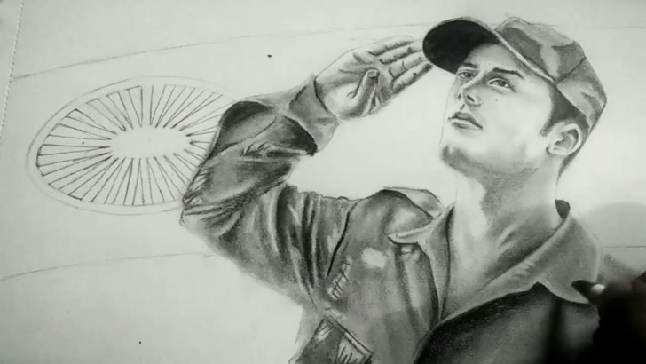 The Complete Soldier Pencil Drawing Courses Drawing For Independence Day / Soldier Drawing, // Fauji Drawing Images