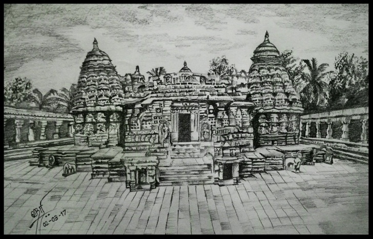 The Complete Temple Pencil Drawing Simple Kumara Srihariharan On Twitter: "pencil Sketch!!! "beautiful Temples Images