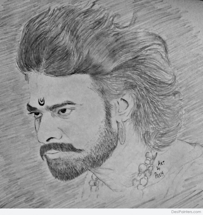 The Most Famous Bahubali Pencil Drawing Simple Pencil Sketch Of Bahubali Actor Parbhas | Desipainters Images