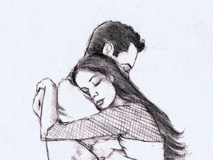 The Most Famous Beautiful Pencil Sketches Of Love for Beginners 12 Impressive A Beautiful Love Pencil Sketch Collection - Sketch Image