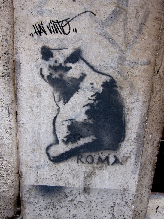 The Most Famous Cat Graffiti Stencil Tutorial Stencil Via Leoncino - Rome Street Art 000 Cat. | Rome Street Art Pictures