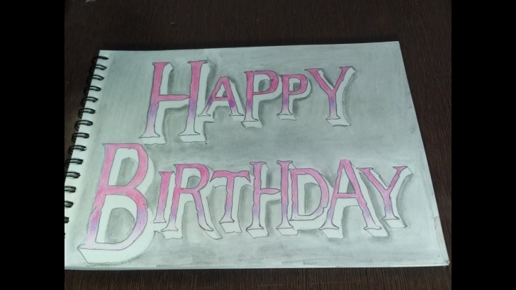 The Most Famous Happy Birthday Pencil Sketch Tutorial How To Draw Happy Birthday Colorful Pencil Name Drawing Pics