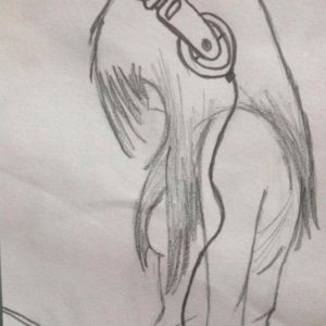Pencil Sketches Of Lonely Sad Girl