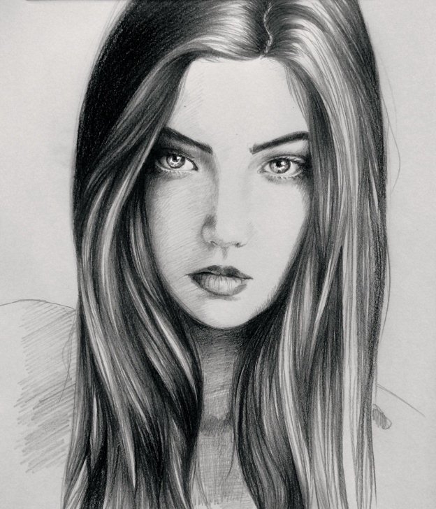 Top Beautiful Sketches Of Girl Techniques Portrait Sketch Of A Beautiful Girl #art #sketch #drawing #beautiful Picture