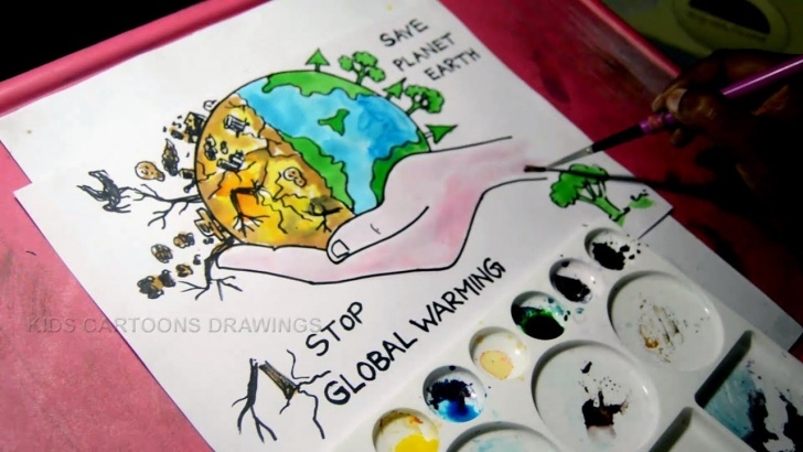 Top Global Warming Pencil Sketches Ideas How To Draw Stop Global Warming And Save Planet Earth Drawing For Kids Pictures