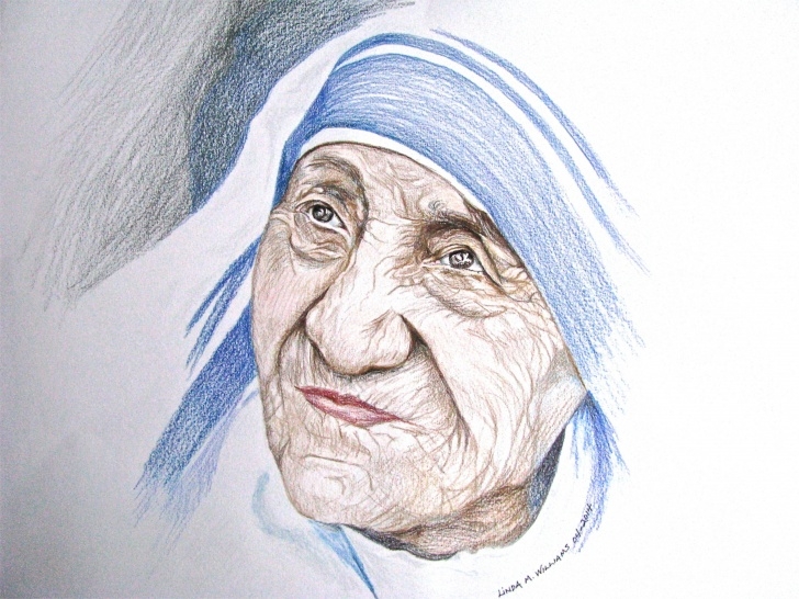 Top Mother Teresa Pencil Sketch Simple Mother Teresa - Color Pencil - Working On Portraits | Drawings And Picture
