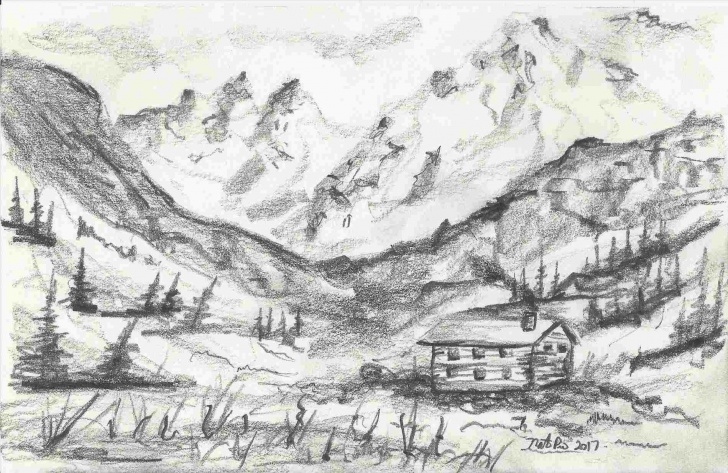 Top Mountain Pencil Drawing Courses Mountain Landscape Pencil Drawing | Drawing Work Images