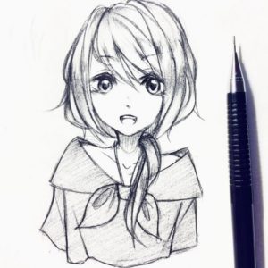 Wonderful Cute Anime Drawings In Pencil Easy Simple Anime Girl Drawing Pencil Sketch Of Cute Anime Girls Pics Picture