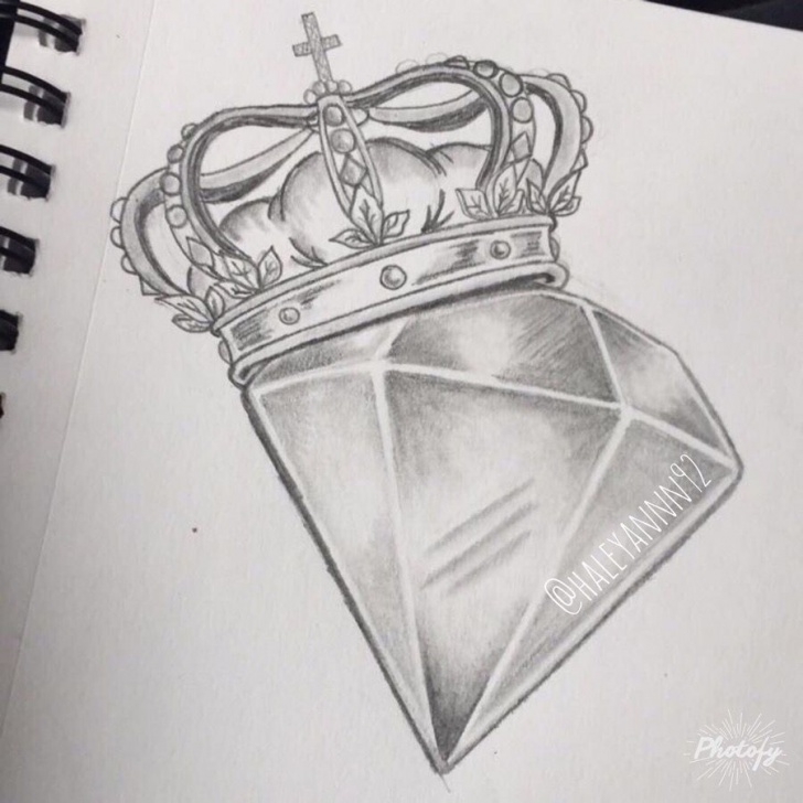 Wonderful Diamond Pencil Drawing Step by Step Diamond And Crown Sketch #art | Tattoos/art/piercing In 2019 Picture