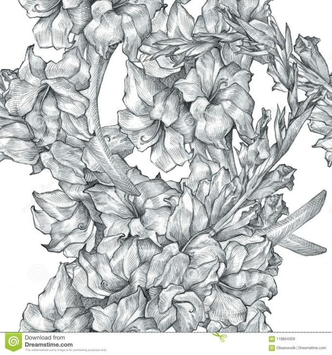 Wonderful Floral Pencil Drawings Tutorial Botanical Floral Flower Pencil Drawing Sketch Seamless Ornate Images