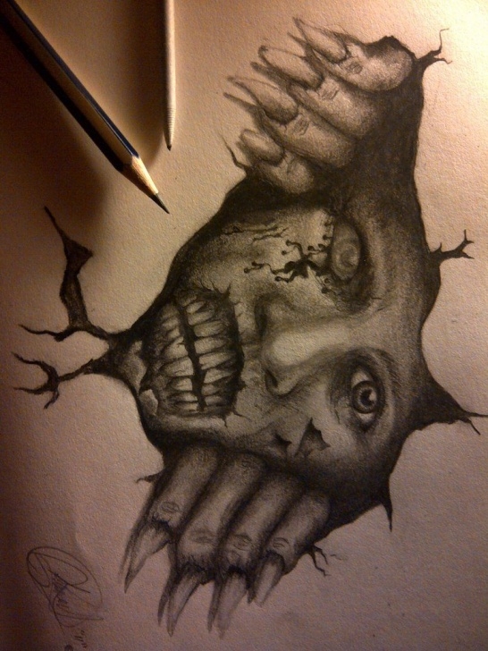 Wonderful Horror Pencil Sketches Lessons Creepy Drawings | Scary Wall By Eddydreams On Deviantart | Pencil Image