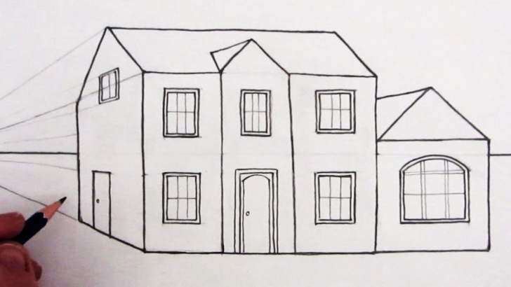 Wonderful House Pencil Drawing Tutorials How To Draw A House In 1-Point Perspective: Narrated Picture