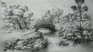 Wonderful Landscape Drawing Pencil Shading Tutorial How To Draw A Easy Landscape With Pencil Strokes | Pencil Shading Photos