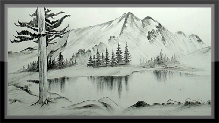 Wonderful Mountain Pencil Drawing Techniques Easy Pencil Drawing Mountain Landscape Scenery Step By Step Photos