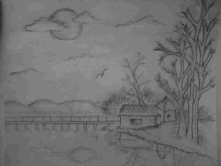 Wonderful Pencil Shading Drawings Scenery Simple Nature Easy Pencil Shading Image