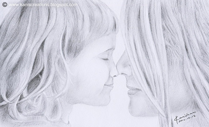 Wonderful Pencil Sketches Of Mother And Daughter Ideas Images For > Pencil Drawing Love Heart | Projects To Try | Pencil Image