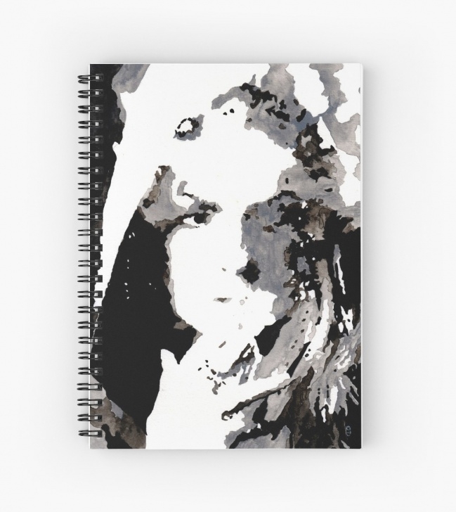 Wonderful Stencil Art Girl Tutorials 'watercolor Stencil Portrait Art | Stencil Painting Of A Smoking Girl' Spiral Notebook By Coloringiship Pics